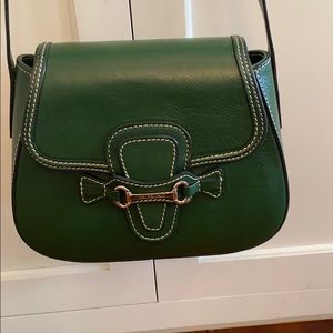 Mario Valentino Milano green leather handbag